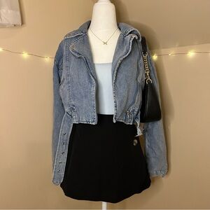 Love Tree Black Wrap Skort w/ Buttons